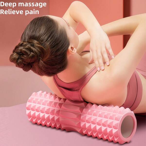 1PC 11.81" Fitness Roller For Muscle Relaxation & Body Shaping - EVA/PVC Yoga Massage Column, Perfect For Halloween, Christmas, Women's Day, Valentine's, Mother's Day Gym Accessories, Sport, Gym, Home Exercise, Massager, Massage