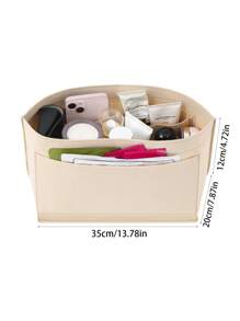 1PC Khaki Veelzijdige Vilt Opbergtas, Binnentas, Canvas Tas, Tote Bag, Kleine Tas, Binnentas Opbergtas, Tas Ondersteuning Organiserende Opbergtas, Kleine Tas In Grote Tas, Geschikt Voor Het Opbergen Van Sleutels, Telefoons En Andere Diverse Artikelen, Geschikt Voor Tote Bags En Canvas Tassen, Waardoor De Tas Stijlvoller En Handiger Wordt Voor Opslag En Classificatie