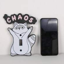 1 件可爱浣熊设计灯开关面板，俏皮风格点亮家居空间，安全材质，实用美观，优质生活选择