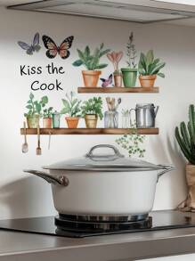 4 piezas de adhesivos decorativos para paredes con gráficos y lemas para decorar la cocina. Decoraciones de primavera para darle a su hogar un nuevo aspecto. Adhesivos decorativos como regalo para cumpleaños, graduación, decoración de habitaciones, decoración del hogar, decoración de baños, decoración de dormitorios, decoración de salas de estar, decoración de la casa, arte para paredes, papel tapiz. - Multicolor - Ver 1