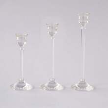 1pc/3pcs/12pcs European Style Acrylic Candle Holders, Dining Table Candle Cups, Wedding Decor, Candlelight Dinner, Fashionable Acrylic Candle Accessories