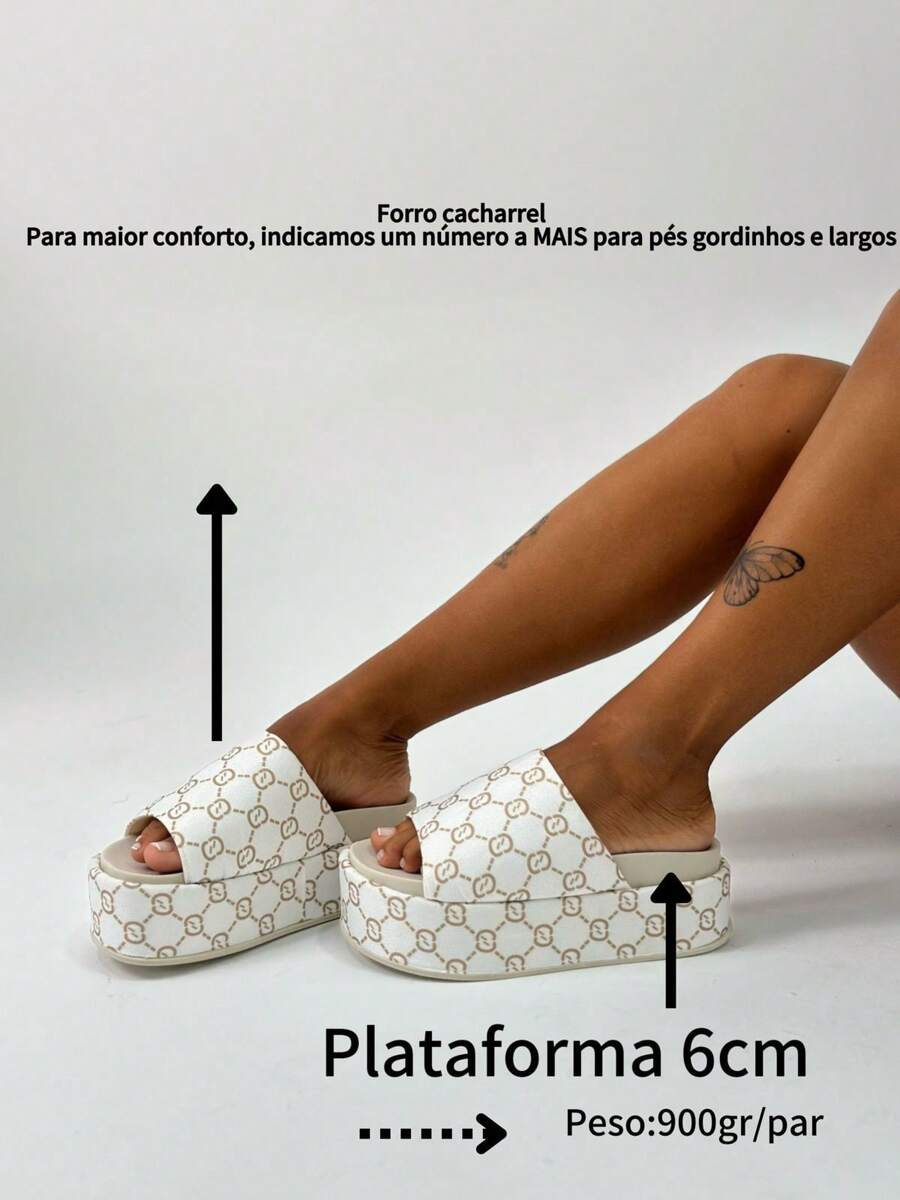 Bia Platform Clogs - Monogram Print - Màu be - Xem 1