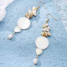 波西米亚度假空心串珠藤条吊坠耳环