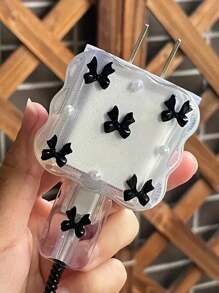 Set de 5 piezas de protectores de cargador y cable en estilo lazo negro transparente, compatibles con 14 Pro Max/13/12/11 con cargador rápido de 18/20W, para prevenir que el cable se rompa, regalo perfecto para ella o él - Multicolor - Ver 10