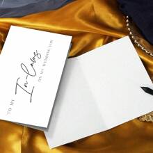 1pc Wedding Card For In-Laws, "TO MY In-Laws ON MY WEDDING DAY", Inviting In-Laws To The Wedding