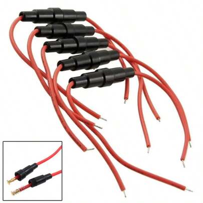 5pcs/Pack Fuse Holders With Lead Wire Shrouds