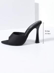 Sexy elegante zwarte lycra open teen hoge hak sandalen voor dames