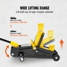 Low Profile Floor Jack, Heavy Duty Aluminum Hydraulic Racing Floor Jack, Hydraulic Car Jack, Single Dual Piston Quick Lift Pump, Height Lifting Range (Yellow) - 2 Ton (4400 Lbs), Iron, Single Piston - View 3