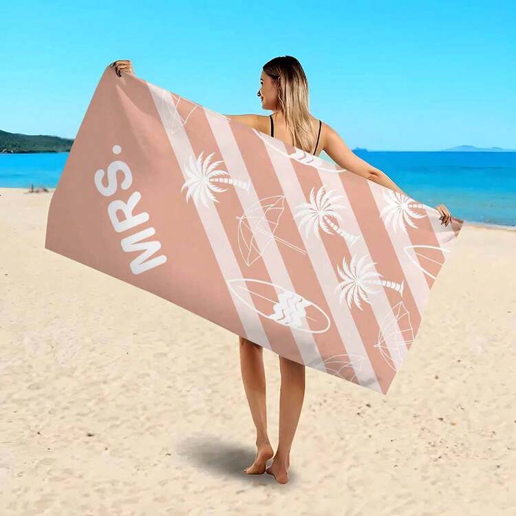 1 st Coconut Tree-tryckt ultrafin strandhandduk, strandfilt/halsduk i flera storlekar, lätt, lämplig för simning, camping, sport, strand eller gym, sommar, semester - Multifärgad - Visa 9