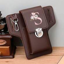 Stylish PU Leather Waist Bag For Men's Mobile Phone Waist Bags Fanny Pack Organizer Fashion Outdoor Storage Bag Lightweight Flip Phone Pack Belt Bag, Cards Holder-Holds Phone For Travel - Brown - View 26