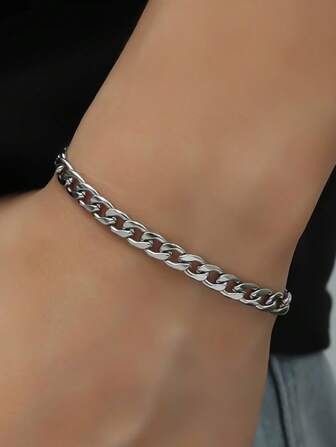 สร้อยข้อมือสแตนเลส NK Chain 1:1 สไตล์ฮิปฮอป 1 ชิ้น ดีไซน์แฟชั่น สไตล์มินิมอลหรูหรา เหมาะสำหรับผู้หญิงในงานปาร์ตี้และโอกาสสบายๆ