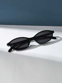 Gafas de moda con marco ovalado pequeño en estilo retro para hombres y mujeres, de plástico con estilo clásico para usar al aire libre, de viaje, playa, vacaciones y uso diario en verano