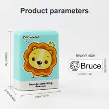 Timbro personalizzabile con nome cartoni animati per abbigliamento, scarpe, lunch box, zaini - in plastica resistente, inchiostro nero impermeabile, facile da usare, senza piume, ideale per articoli scolastici e da ufficio