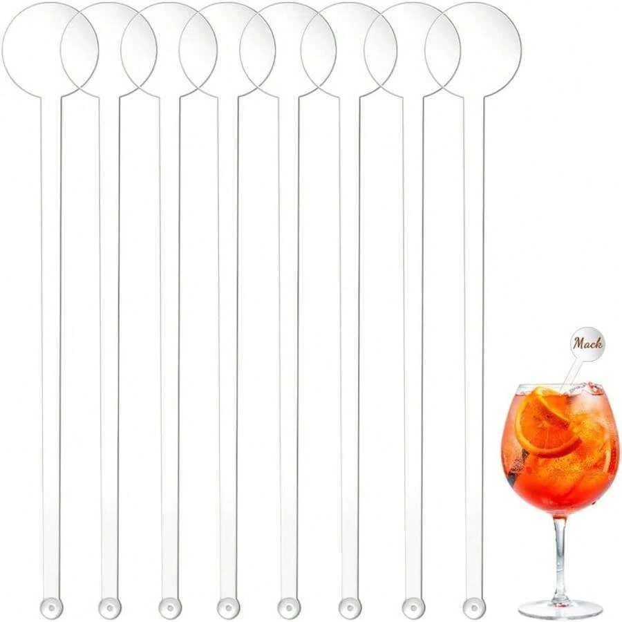 100Pcs Cocktail Swizzle Sticks Clear Drink Stirrer Swizzle Stick Beverage Mixer Cocktail Coffee Drink Stirrers For Bars Cafes Restaurants Home Back To School