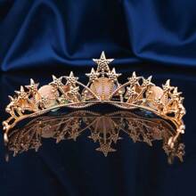 Corona nupcial, diadema con corona de escamas de sirena, concha y estrella de mar estilo barroco, accesorios para el cabello de princesa para boda, fiesta y Halloween