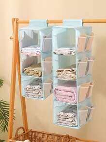 1/2 件多功能衣柜悬挂式储物袋，可洗收纳袋 - 淺藍色 - 查看 4