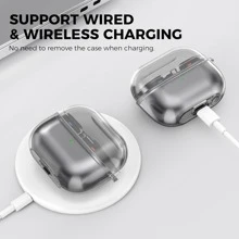 Funda transparente compatible con Samsung Galaxy Buds3 Pro y Galaxy Buds 3 (2024) - Cubiertas protectoras suaves de TPU compatibles con la serie Samsung Galaxy Buds3 que admiten carga inalámbrica (Transparente)