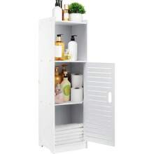 Wasserdichter Badezimmerschrank Badezimmermöbel Kommt mit offenen Ablagefächern Badschrank Freistehende Geeignet für Wohnzimmer, Küche und Bad Dreischichtige Weiß 55x21x21CM - 80x20x24cm - Übersicht 1