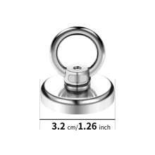 Set di magneti da pesca ad alte prestazioni con magneti in terre rare al neodimio ultra-resistenti da 3,2 cm/1,26 pollici, corda da 393,7 pollici e accessori in acciaio inossidabile, in metallo argento anti-ruggine, perfetto per la raccolta di metalli, la cucina, il recupero all'aperto e la pesca
