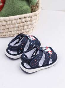 GENGASUN 1 pieza Zapatos de lona redondos con diseño de dibujos animados de bebé con chillido