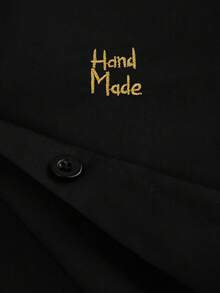 Women's Embroidered Solid Color Long Sleeve Blouse, Minimalist & Fashionable Casual Black Spring - Black - View 4