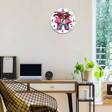 Wedding Stylish Teddy Bear, Battery-Operated Wall Clock, Cafe Decor, Bathroom Decor, Present Idea From Son - Mixed Colors - View 7