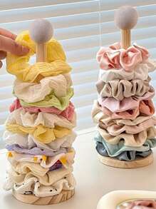Wooden Hair Accessory Organizer - Multi-Tier Display Rack For Headbands, Hair Clips And Claw Clips, Offers Soft And Neutral Color Options, Multipurpose Stand | Decorative Functional | High-Quality Craftsmanship, Gifts For Hairstylists, Jewelry Tower
