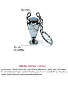1 Pieza Trofeo de resina deportivo, Copa de la Liga de Campeones con orejas grandes, recuerdo decorativo para fanáticos del fútbol (cinta de regalo), Mini taza colgante decorativa, Accesorios de muñeca, Herramienta llave ordinaria