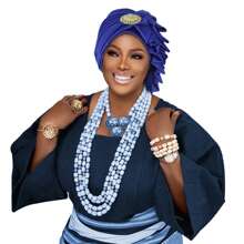 1 Stück nigerianischer Damenhut, halblaminierter Diamant-Zylinderhut, afrikanischer Hut, automatische Gel-Kopfbedeckung, geeignet für Hochzeiten, Partys und andere Festivals