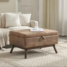 Mid-Century moderne quadratische Couchtisch Ablagebank, montiert, geeignet für Wohnzimmer, Eingangsbereich und Familienzimmer, verwendet als Couchtisch, Steigbügel, Schuhbank