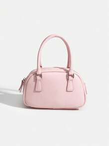 2026 Spring/Summer New Cute Mini Handbag, Crossbody Bag, Shoulder Bag, Bowling Bag, Crossbody Bag, Small Square Bag Business Women's Leisure Fashion Daily Commuter Bag, Suitable For Work, Shopping, Dating, Travel, College Students, Women's Bag, Daily Use - Pink - View 3