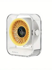 1PC Digital Display Transparent Desktop Fan USB Plug-In High Wind Power Intelligent Digital Display 100 Wind Speed Compact And Portable Suitable For Home, Travelling And Dormitory Use - Multicolor - View 3