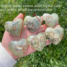 1pc Asymmetric Prehnite Heart - Polished Grape Stone - Suitable For Home Decoration, Table Decoration - Excellent Choice For Collectors - Perfect Gift For Festivals