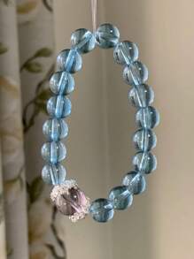 Transparent Glass Round Beads, Icy Clear Glass Beads For DIY Jewelry, Bracelets, Necklaces, Garment Weaving