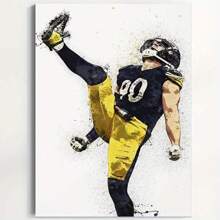 Framed  Creative Canvas Poster - Vibrant Colorful Sports Star Art Painting Print, Wall Art For Bedroom, Office, Living Room, Dormitory, Wall Decor, Home Decoration Gift Idea - 框架 - 查看 1