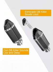 Universal Motorcycle Exhaust Muffler Pipe 51mm - Black - View 4