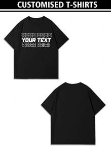 Customizable Personalized Text Men's T-Shirt, Customize Your Text, Name, Customized Baby/Friend/Idol/Couple/Family/Party/School/Sports/Pet Love Text Print, Logo/Business/Company Party Uniform Ornamental,Dawg Stylish,Fashion,Hipster,Contracted,Easy Costume,Modest Fashion,Minimal Chic,Casual Custom,Unique,Personalized Ideal Gifts For Him Family,Boyfriend,Friends,Children For Anniversaries,For Birthdays,For Holiday/Vacation,Easy Comfort