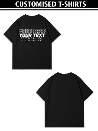 Customizable Personalized Text Men's T-Shirt, Customize Your Text, Name, Customized Youth/Friend/Idol/Couple/Family/Party/School/Sports/Pet Love Text Print, Logo/Business/Company Party Uniform, Stylish,Fashion,Hipster,Contracted,Easy Costume,Modest Fashion,Minimal Chic,Casual Custom,Unique,Personalized Ideal Gifts For Him Family,Boyfriend,Friends, For Anniversaries,For Birthdays,For Holiday/Vacation,Easy Comfort,Pranks, Surprise Gifts, Streetwear, Oversized Graphic Tee