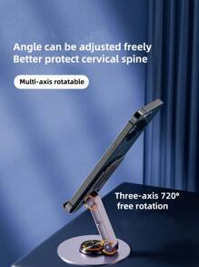 1pc Metal Rotatable & Foldable Phone/Tablet Stand, Suitable For Desktop, Live Streaming, And Video Watching