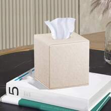 1 件纸巾盒，升级为 99% 兼容大尺寸，尺寸为 5.82 * 5.51 * 5.51 英寸，现代纸巾盒，皮革干纸巾盒，适用于浴室梳妆台、床头柜、餐桌和书桌。