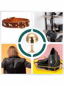 50 Sets Round Dome Leather Rivets Studs For Clothing Purse Feet For Handbags Studs And Spikes For Shoes Bags Belts Dog Collars Leather Craft (6/8/10/12mm) - Gold - View 11