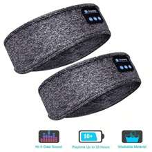 頭帶圍巾彈性無線耳機無線耳塞按鈕控制運動跑步健身睡眠音樂眼罩無線耳機頭帶創意假日禮物無線耳機 - 深灰色 - 查看 17