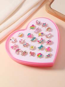 36 件/24 件/12 件锌合金环，3D 雕塑设计，可调节开口，油画技术，色彩持久，庆典礼品盒包装，日常穿着和化妆派对的散装包装