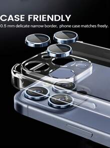 （3片装）钢化玻璃屏幕保护膜，金属单摄像头盖，兼容 16 Pro/16 Pro Max，海蓝色 - 藏蓝色 - 查看 2