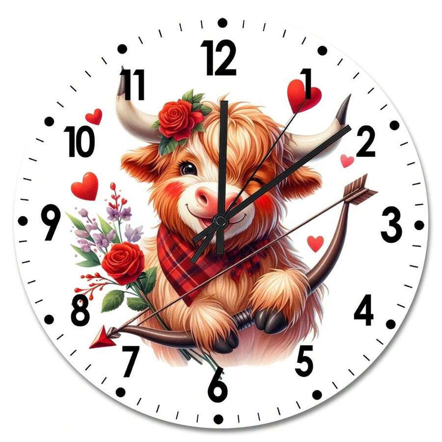 Wedding Highland Cow, Rustic Wall Clock, Bedroom Decor, Easter Decorations For Home, Gifts For Wife
