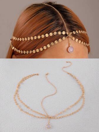 1 pezzo Elegante collana semplice con ciondolo a disco rotondo, catena lucente con pendente di strass, adatta come regalo da festa (lunghezza della catena realizzata a mano personalizzabile)