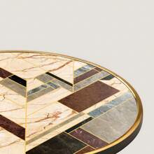 Classic Stone Pattern Coaster Set, Luxury Golden Plating Coaster Set, Premium B Series
