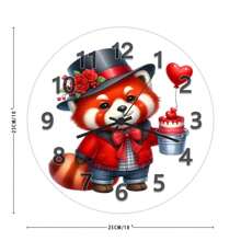 Wedding Red Panda, Minimalist Wall Clock, Modern Minimalist Decor, Bathroom Decor And Accessories, Funny Novelty Gift For Family