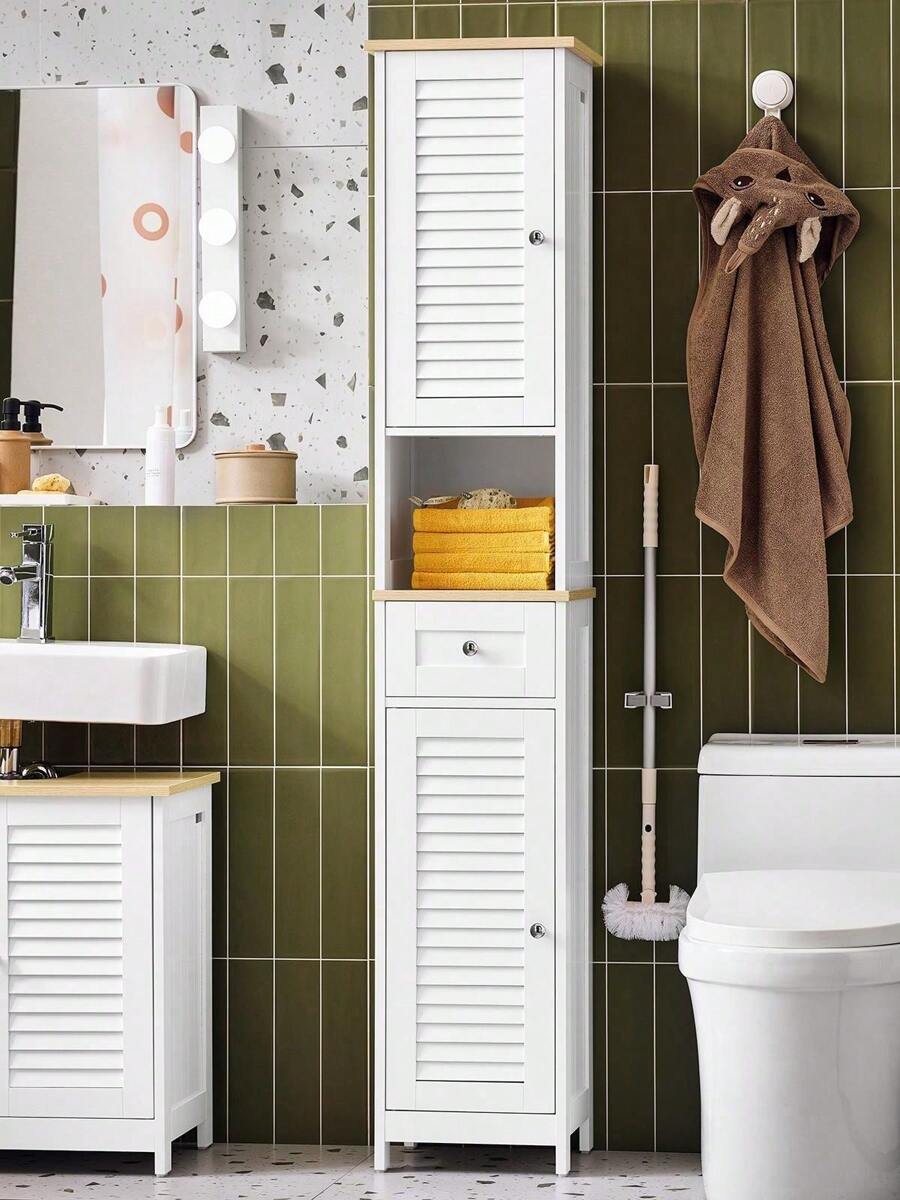 SoBuy Tall Cabinet FRG236-WN - White - View 1