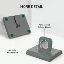 Apple Watch & Charging Stand, Plastic Desktop Organizer Station Gifts Birthday Graduation - Grey - View 4